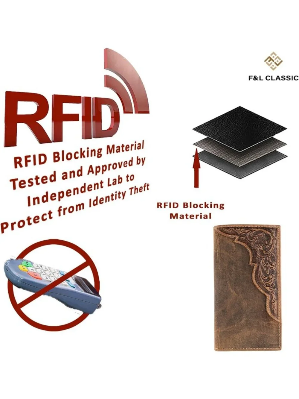 Vintage Genuine Leather RFID Bifold Wallet for Men | Classic Brown Checkbook